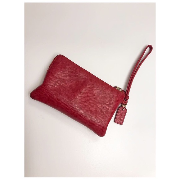 Red Coach Wristlet Wallet - Picture 2 of 3